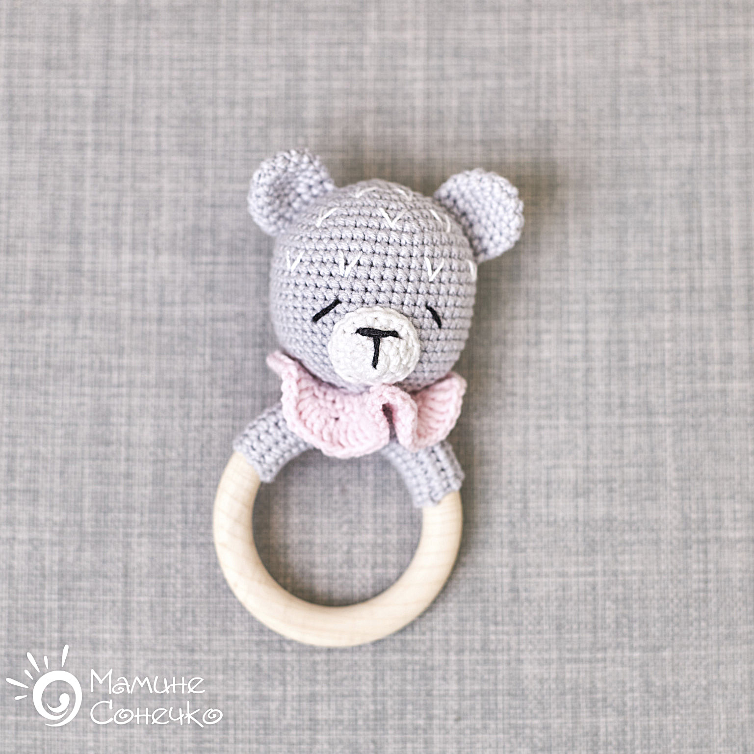 Chew toy “Bear”, pink ruffle