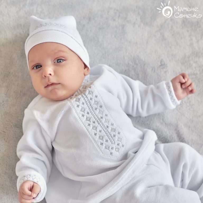 Костюм для крещения мальчика "Галичанин серебро", велюр