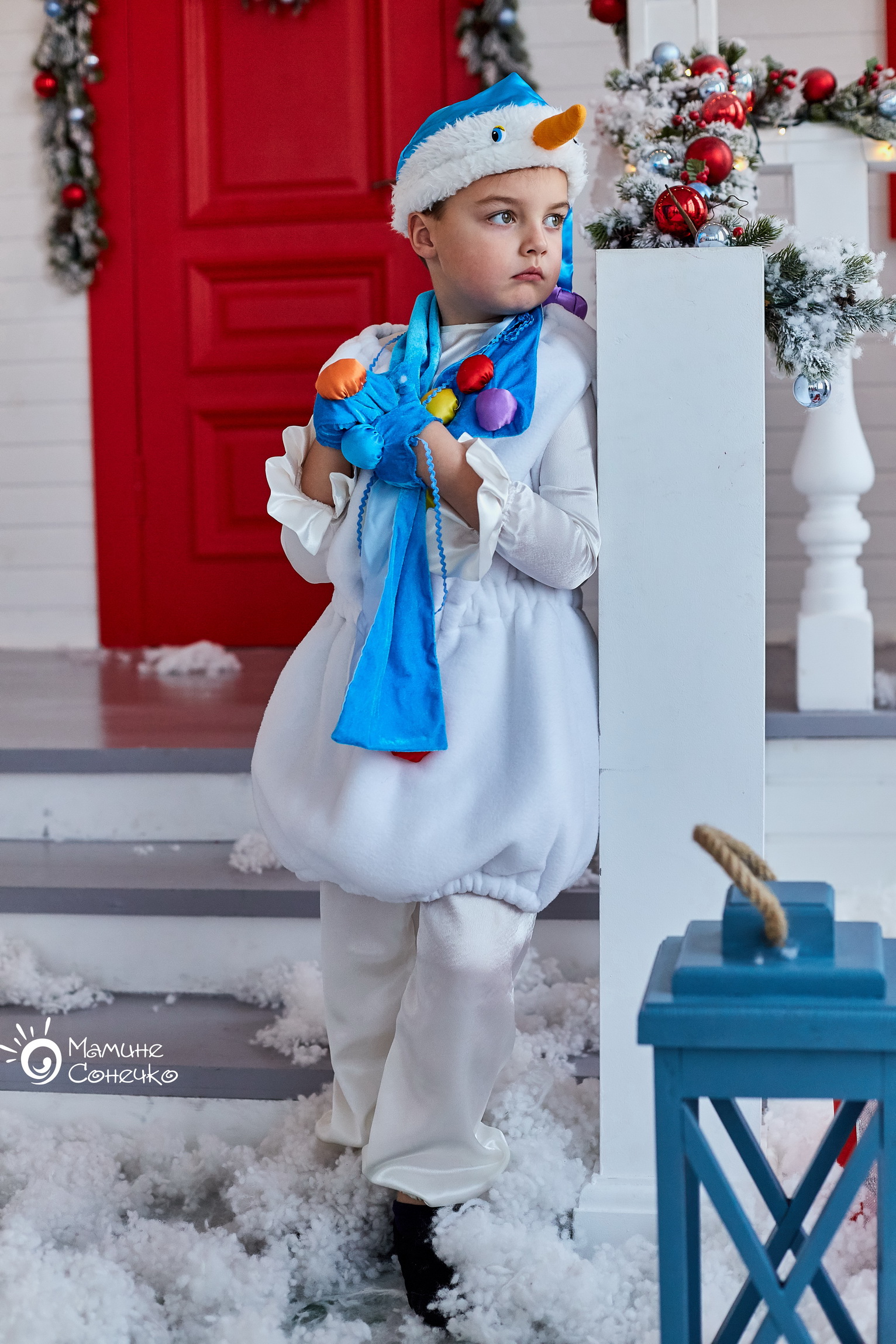Б/у карнавальный костюм “Снеговик флис”