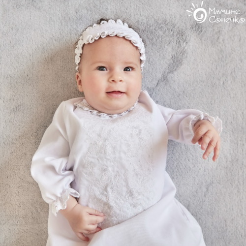 Costume for girl’s baptism “White Princess”, linen