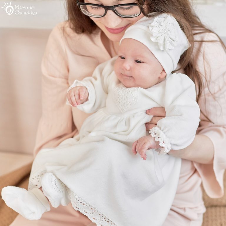 Костюм для хрещення дівчинки "Ляля-краля", велюр айворі