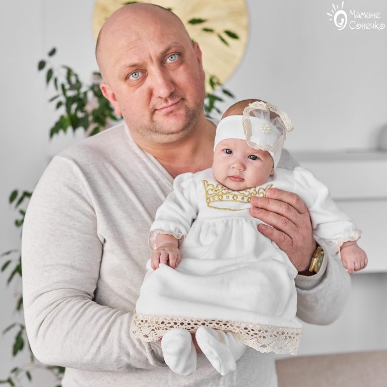 Костюм для крещения девочки "Корона большая" золото, велюр