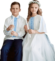 Dresses and embroidered shirts for communion